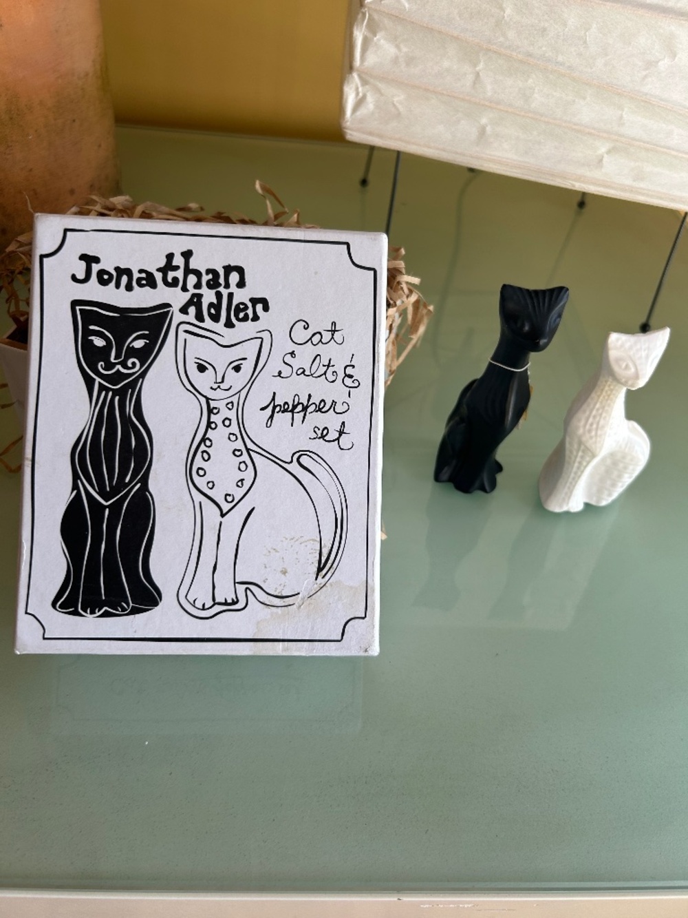Jonathan Adler Black and White Cat Salt and Pepper set